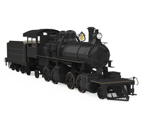 Fototapeta premium Old Steam Locomotive Isolated