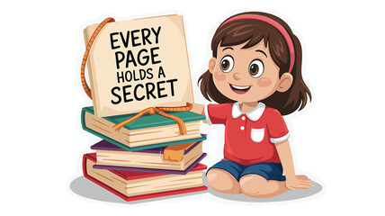 Beautiful vector illustration for World Book Day featuring a child reading a book with educational elements, designed in modern flat style for libraries, schools, and literacy campaigns