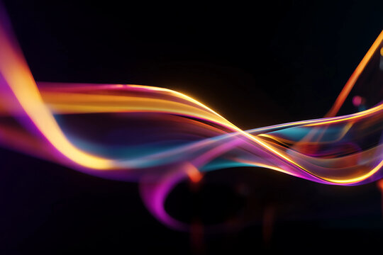 Abstract background featuring vibrant flowing lines in shades of purple, orange, and blue creating dynamic visual experience that captivates viewer imagination