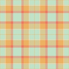 Plaid pattern seamless. Autumn apricot & Warm pale aqua Tartan Textile Design. 