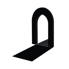 Archway Long Shadow Silhouette Vector
