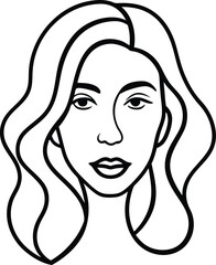 Abstract Female Face Line Drawing Minimalist Profile Vector Art