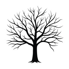 Obraz premium Bare Winter Tree Twigs Vector Art