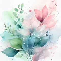 Subtle Abstract Flora in Soft Pastels
