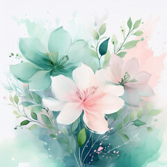 Subtle Abstract Flora in Soft Pastels
