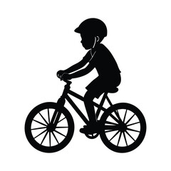 Obraz premium Child Riding Bicycle Vector Art