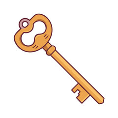 antique key icon, antique key vector illustration-simple illustration of antique key, perfect for antique key logos and icons