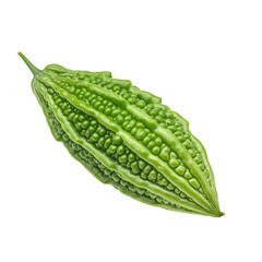 Bitter Melon Fresh Organic Healthy Vegetable on transparent background