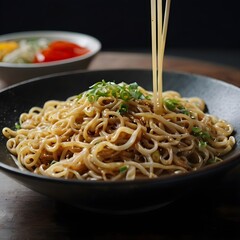 spaghetti with chicken and vegetables