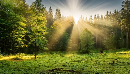 Obraz premium sunrise in the forest