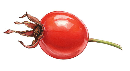 Watercolor vector illustration of rose hip berry isolated on white background © Said Sbg