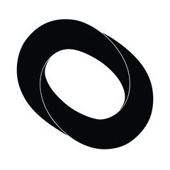 Mobius Strip Twisting Silhouette Vector