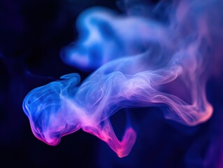 Obraz premium Abstract ink dispersing in milk with artistic patterns and dark background, rim lighting