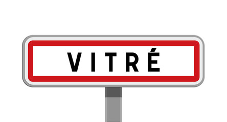 Panneau sur poteau de Vitr&eacute;, Ille-et-Vilaine, Bretagne