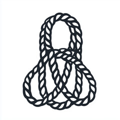 Rope Solid Line Icon Isolated on White Background