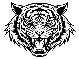 Wild tiger head vector illustration design