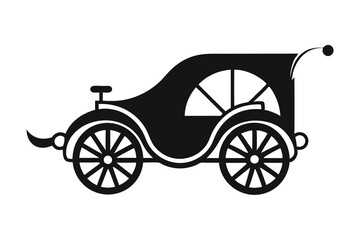 Retro vintage car silhouette vector illustration of old automobile transport design