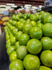 Fresh Green Oranges at Market