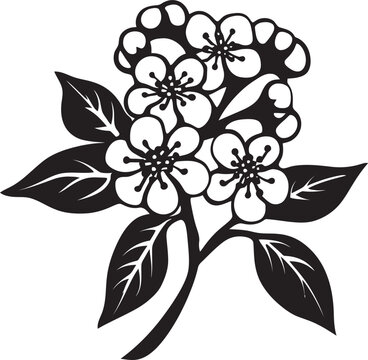 black and white floral branch design clip art preview