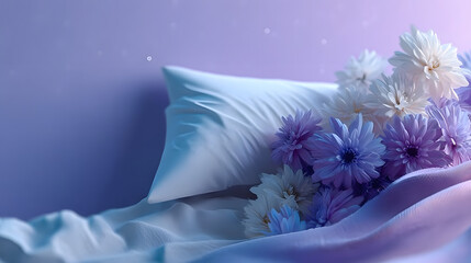 World Sleep Day abstract background. Featuring calming blues, purples, and whites. Highlighting rest, wellness, and sleep awareness. Ideal for wellness campaigns and sleep-related events