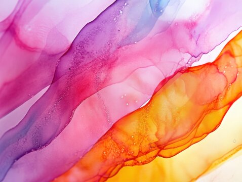 Abstract macro of watercolor bleeding with artistic patterns and diffused window light