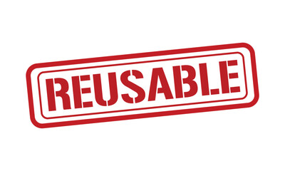 REUSABLE red stamp text vector, rubber stamp