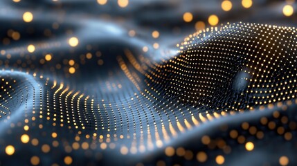 Futuristic abstract grid with glowing points of light creating a dynamic tech-inspired visual experience
