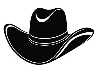 Black leather cowboy hat isolated on white, a western fashion accessory