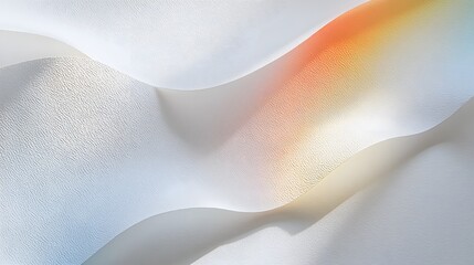 Soft flowing white fabric with subtle orange and yellow gradient highlights.