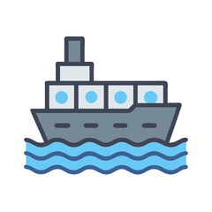 Cargo Ship Icon Design