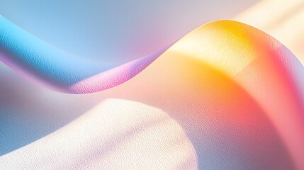 Abstract pastel fabric waves illuminated by soft light create a dreamy, colorful background texture.