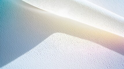 Soft white fabric drapes elegantly showcasing subtle texture and pastel light shadows.