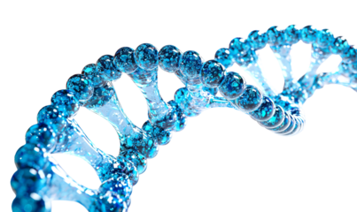 Futuristic DNA Strand with Cancer Mutations in Sci-Fi Context Isolate on Transparent Background, cutout, png