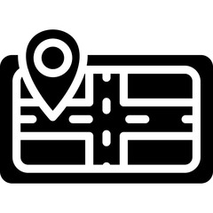 Car GPS Glyph Icon