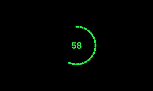 Abstract loading circle Progress Bar animation in retro style 4k video on black background