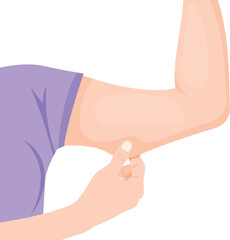 Excess Fat, Anatomy of Human Skin layer and arm, Women with arm imbalance of body fat