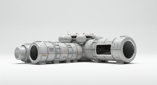Futuristic mars habitat module concept showcasing a minimalist space architecture