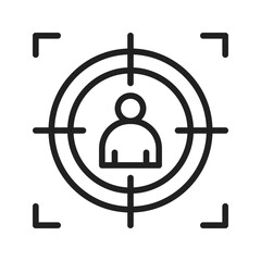 Focus On User icon vector image. Suitable for mobile apps, web apps and print media.