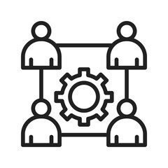 Outsource Management icon vector image. Suitable for mobile apps, web apps and print media.