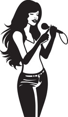Obraz premium Karaoke Girl Manifesto Celebrating the Spirit of Fun and Expression