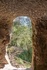 ItalyTuscany province of Grosseto maremma, the village of Sorano trekking in the Etruscan hollow ways and visit inside the village