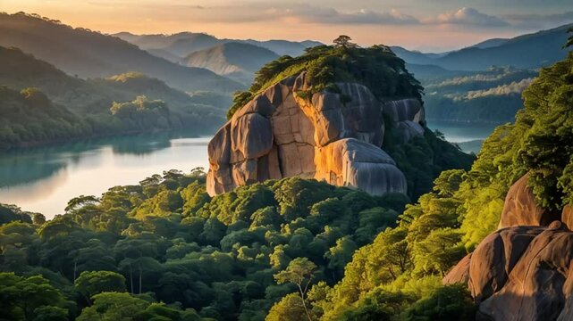 El Pe&ntilde;on de Guatap&eacute; Rock Colombia, Summer Sunny Day

