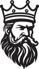 Obraz premium A King Countenance The Harmonious Blend of a Crown a Beard and Unyielding Authority