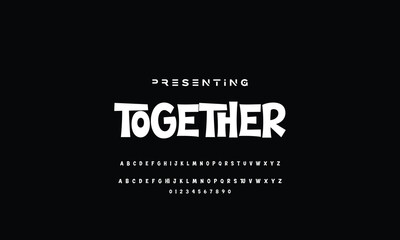 Playful style font design, colorful childish alphabet, letters and numbers vector illustration. font modern bouncy typeset, lively friendly alphabet. Playful cheerful letters.