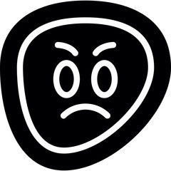 Angry Face Glyph Icon
