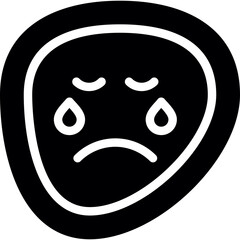 Crying Face Glyph Icon