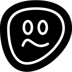 Obraz premium Confused Face Glyph Icon