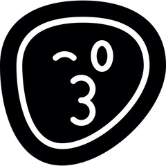 Obraz premium Kiss Face Glyph Icon