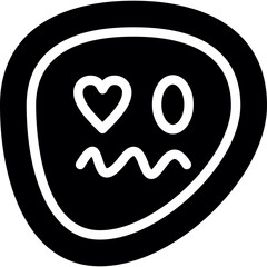 Scared Face Glyph Icon