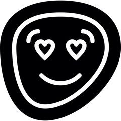 Happy Face with Hearts Glyph Icon